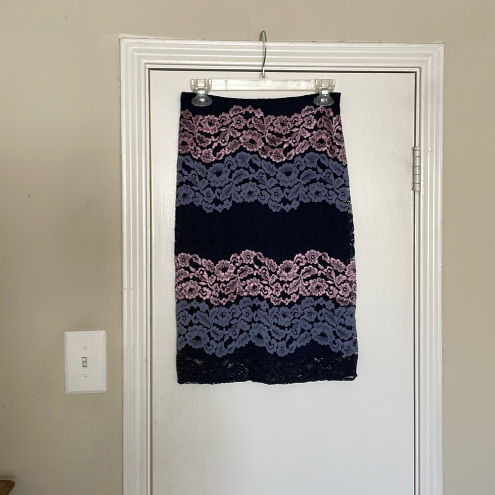 Renee C skirt with lacy overlay, size S